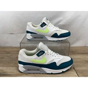 Nike Air Max 90/1 Mens White Dark Teal Volt Green Sneakers AJ7695-103 Size 8
